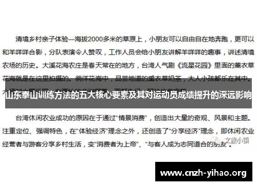 山东泰山训练方法的五大核心要素及其对运动员成绩提升的深远影响 山东泰山训练方法的五大核心要素及其对运动员成绩提升的深远影响