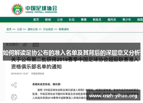 如何解读足协公布的准入名单及其背后的深层意义分析 如何解读足协公布的准入名单及其背后的深层意义分析